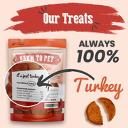 Farm To Pet Turkey Chips for Dogs | All-Natural Single-Ingredient Healthy Dog Treats Chip Antique White Standard 4oz,Value 12oz