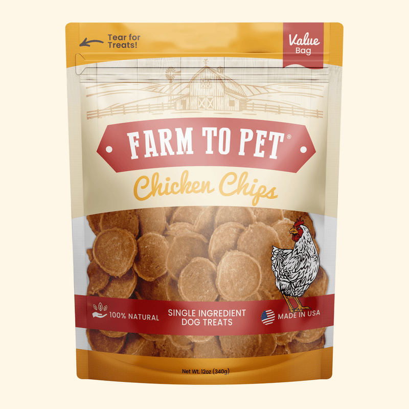 Farm To Pet Chicken Chips for Dogs | All-Natural Single-Ingredient Dog Treats Chip Light Gray Value 12oz