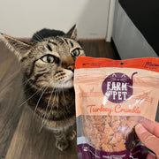 Farm To Pet Turkey Crumbles for Cats | Grain-Free Cat Treats Crumble Gray