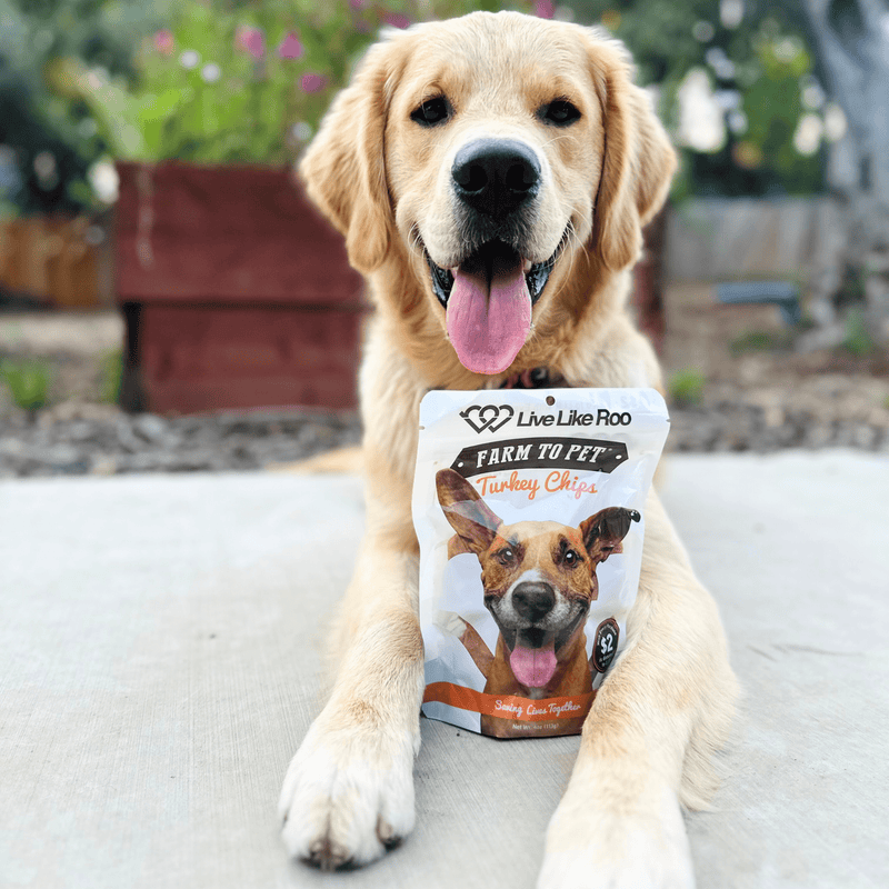 Farm To Pet Live Like Roo Turkey Chips for Dogs | Dog Treats That Give Back Chip Lavender Single Pack ($2 Donation),Six Pack ($15 Donation!)