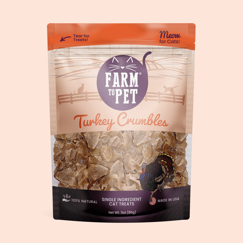 Farm To Pet Turkey Crumbles for Cats | Grain-Free Cat Treats Crumble Light Gray