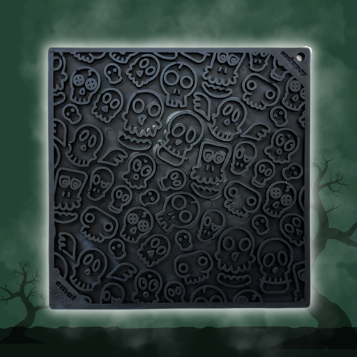 Farm To Pet Dog Lick Mats Lick Mat Dark Slate Gray Black Skulls