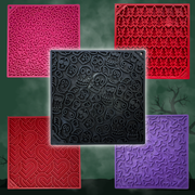Farm To Pet Dog Lick Mats Lick Mat Dark Slate Gray Black Skulls,Red Hearts,Pink Flower Power,Purple Dog Bone,Holiday Red Tree