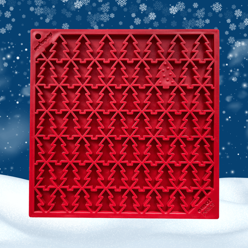 Farm To Pet Dog Lick Mats Lick Mat Midnight Blue Holiday Red Tree