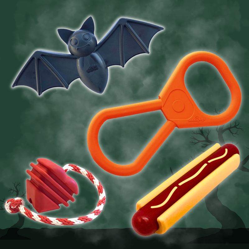 Farm To Pet Chew Toys Tug Toy Dark Slate Gray Bat,Heart on a String,Pop Top Tug,Hot Dog