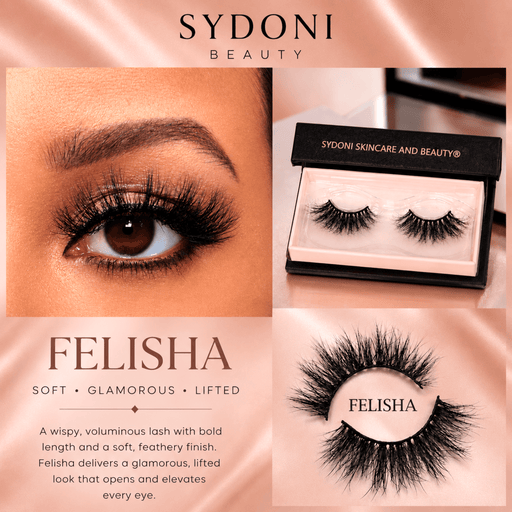 Sydoni Skincare and Beauty SYDONI "FELISHA" LUXURY MINK LASHES - Soft, Glamorous, Lifted Mink Lashes Peach Puff