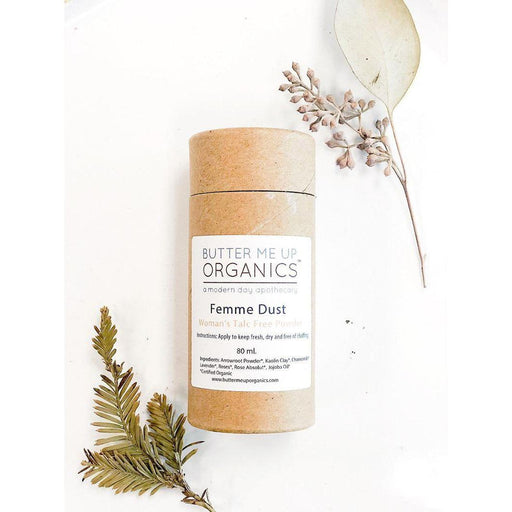 Butter Me Up Organics Femme Dust / Organic Talc Free Powder / No Chaffing / Freshening Powder Body Beige