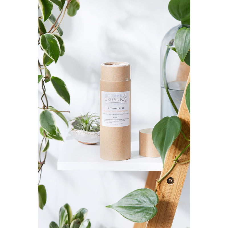 Butter Me Up Organics Femme Dust / Organic Talc Free Powder / No Chaffing / Freshening Powder Body Light Gray
