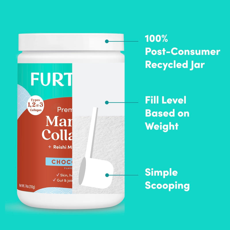 Further Food Chocolate Marine Collagen Powder Collagen Dark Turquoise 1 Pack,2 Pack,3 Pack