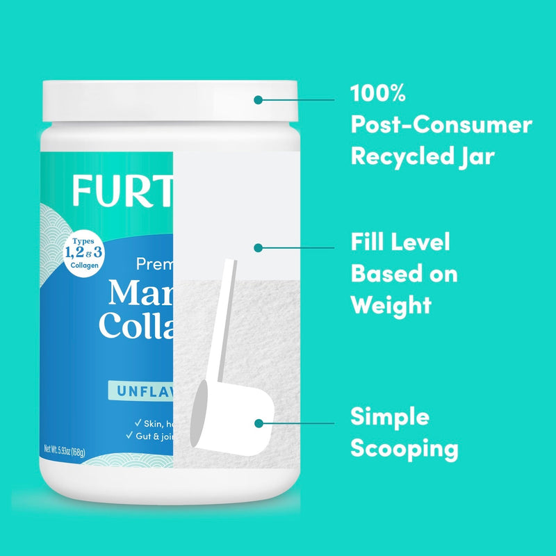 Further Food Unflavored Marine Collagen Powder Collagen Dark Turquoise 1 Pack,2 Pack,3 Pack