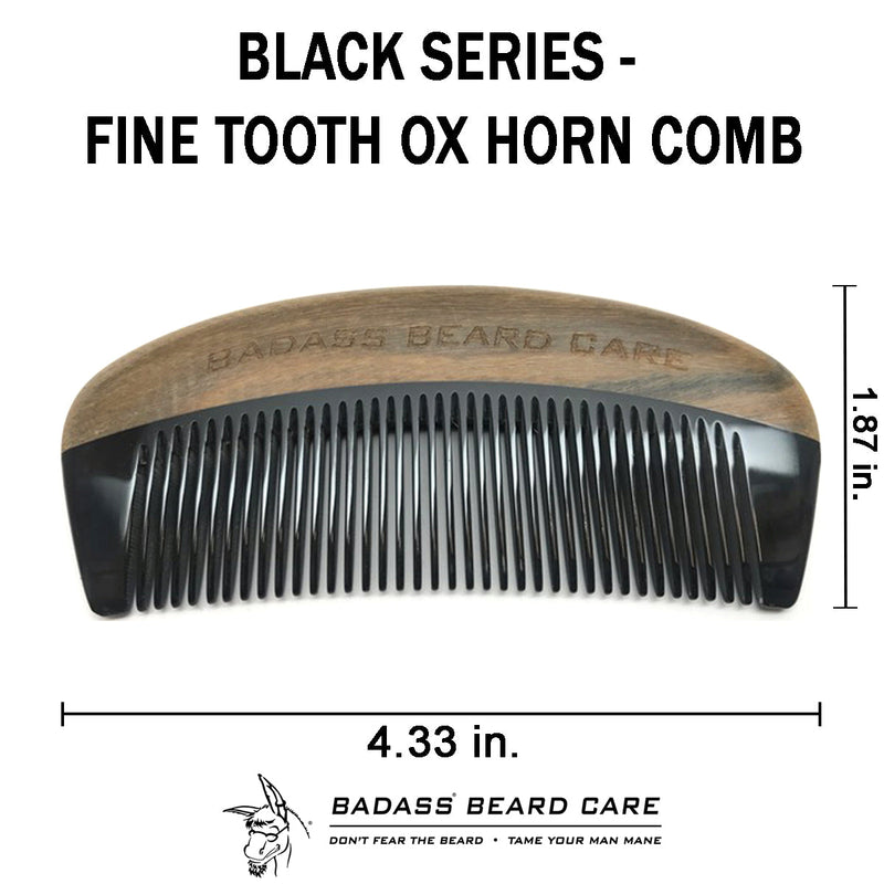 Badass Beard Care Fine Tooth Ox Horn Comb COMB Dark Slate Gray BABC