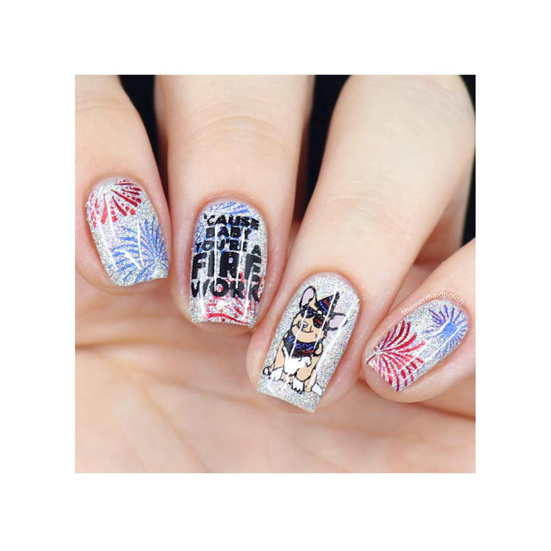 UberChic Beauty Fourth of July-02 Stamping Plate Gray
