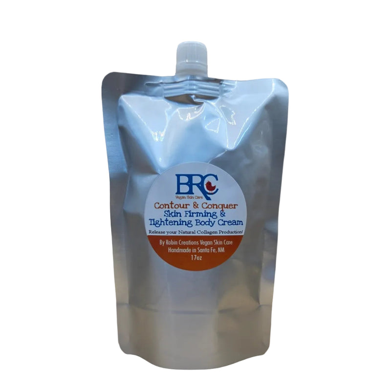 By Robin Creations Contour & Conquer Natural Skin Firming & Tightening Body Cream Lotion & Moisturizer White Smoke 18oz Aluminum Refill Pouch