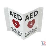 True Rescue Transforming AED / BC Wall Sign Bleeding Control Sign White Smoke