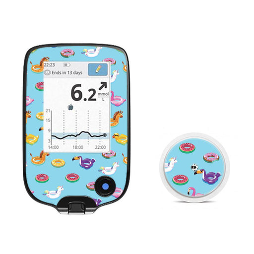 Peelz Floaties for Freestyle Libre 2 Peelz/Stickers White Smoke Receiver + Sensor