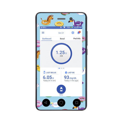 Peelz Floaties Sticker for Omnipod DASH® PDM – Pump Peelz Peelz/Stickers White Smoke Whole System Peelz (front + case),Front Peelz,Case Peelz
