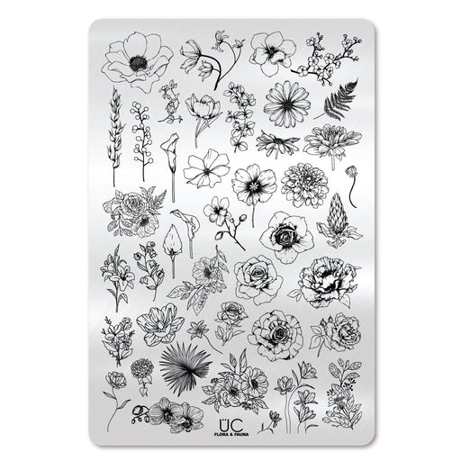 UberChic Beauty Flora & Fauna Stamping Plate Light Gray