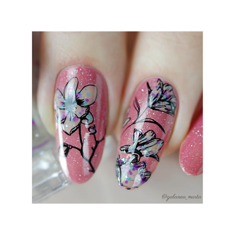 UberChic Beauty Flora & Fauna Stamping Plate Rosy Brown