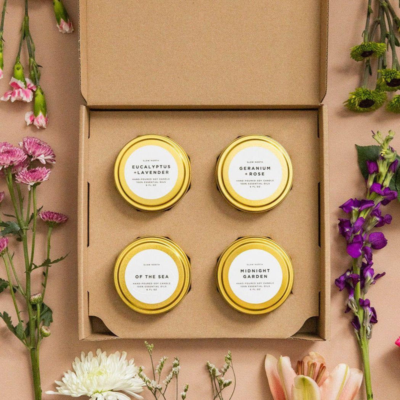 Slow North Floral Collection - 4 Pack Collection Box Dark Khaki