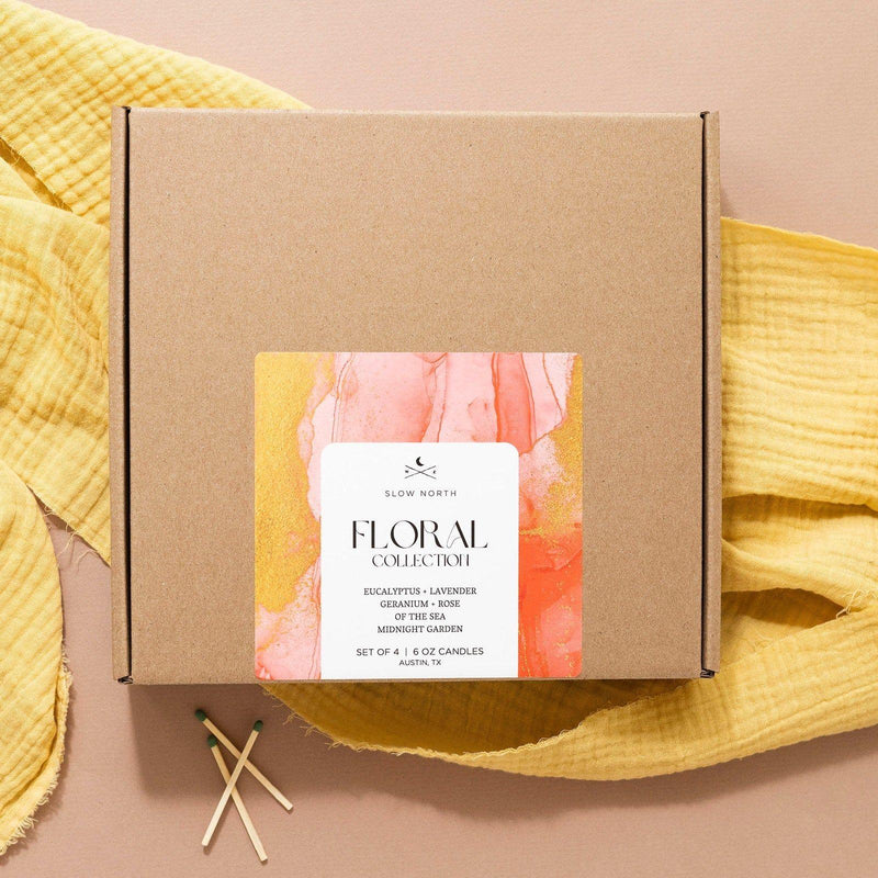 Slow North Floral Collection - 4 Pack Collection Box Tan