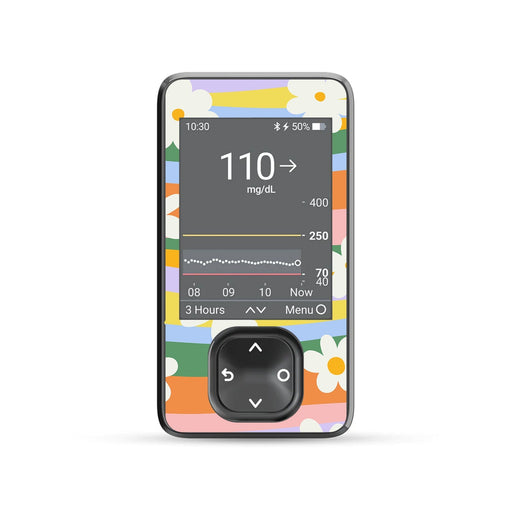 Peelz Floral Swirls DEXCOM G7 and Stelo and G6 Touchscreen Receiver Sticker Peelz/Stickers Dim Gray