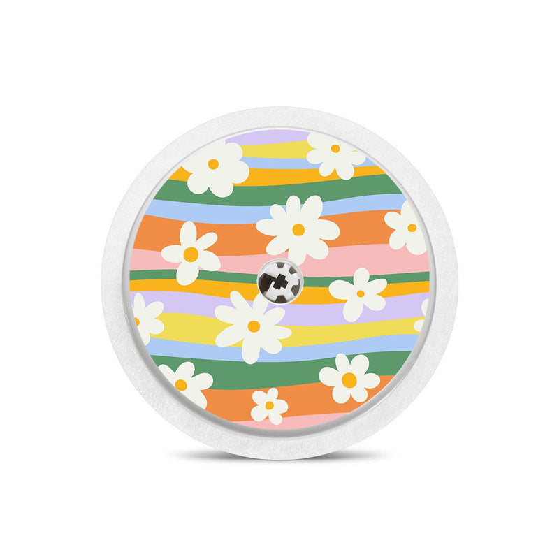 Peelz Floral Swirls Freestyle Libre 2 Peelz/Stickers White Smoke Sensor Only