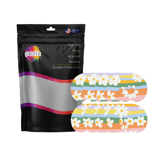 Peelz Floral Swirls Medtronic Guardian Connect Patch Tape - Pump Peelz Patch Medical Tape White Smoke 4-Pack (Set of 4 Patches)