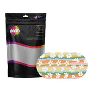 Peelz Floral Swirls Patch Tape Designed for the FreeStyle Libre 3 Plus & Lingo Patch Medical Tape White Smoke 4-Pack (Set of 4 Patches)