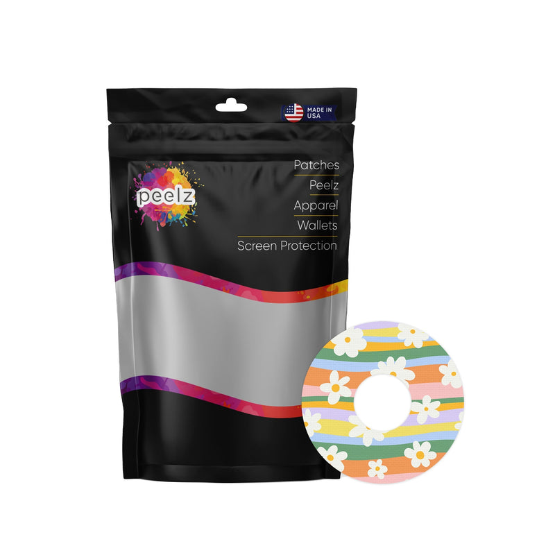 Peelz Floral Swirls Patch Tape Designed for the FreeStyle Libre 3 Plus & Lingo Patch Medical Tape White Smoke 12-Pack (Set of 12 Patches),1-Single (One Patch)
