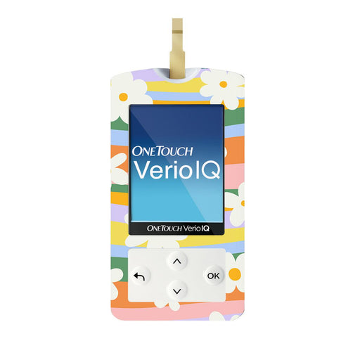 Peelz Floral Swirls for OneTouch Verio IQ Glucometer Peelz/Stickers White Smoke
