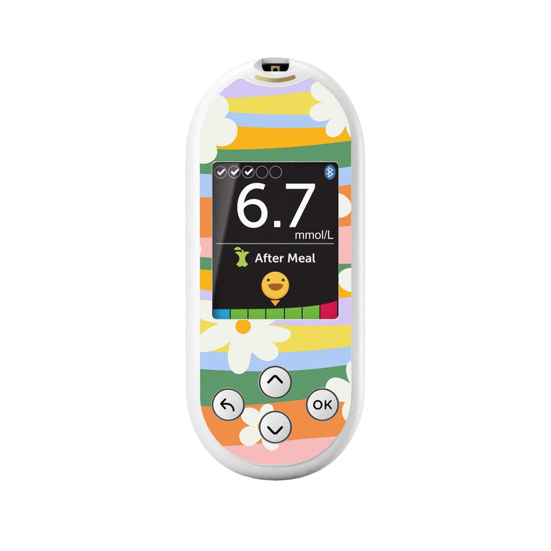 Peelz Floral Swirls for OneTouch Verio Reflect Glucometer Peelz/Stickers White Smoke