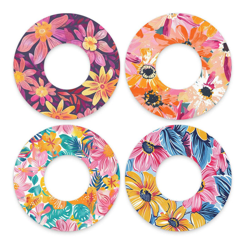 Peelz Floral Variety Freestyle Libre 2 Patch Tape - Pump Peelz Patch Medical Tape White Smoke 12-Pack Libre 2 (Set of 12 Patches),4-Pack Libre 2 (Set of 4 Patches)