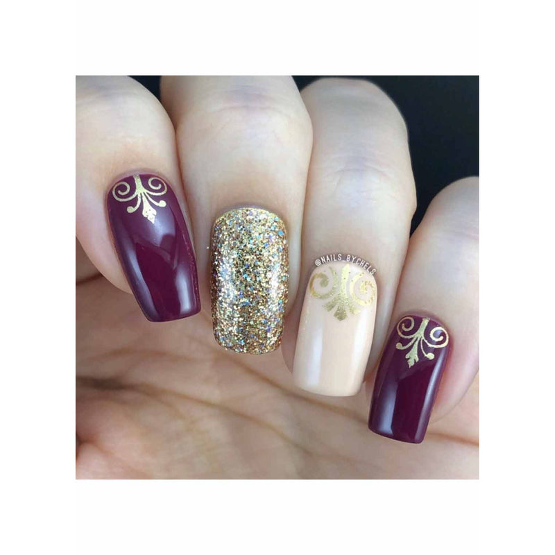 UberChic Beauty Flourishes & Ornaments Stamping Plate Rosy Brown