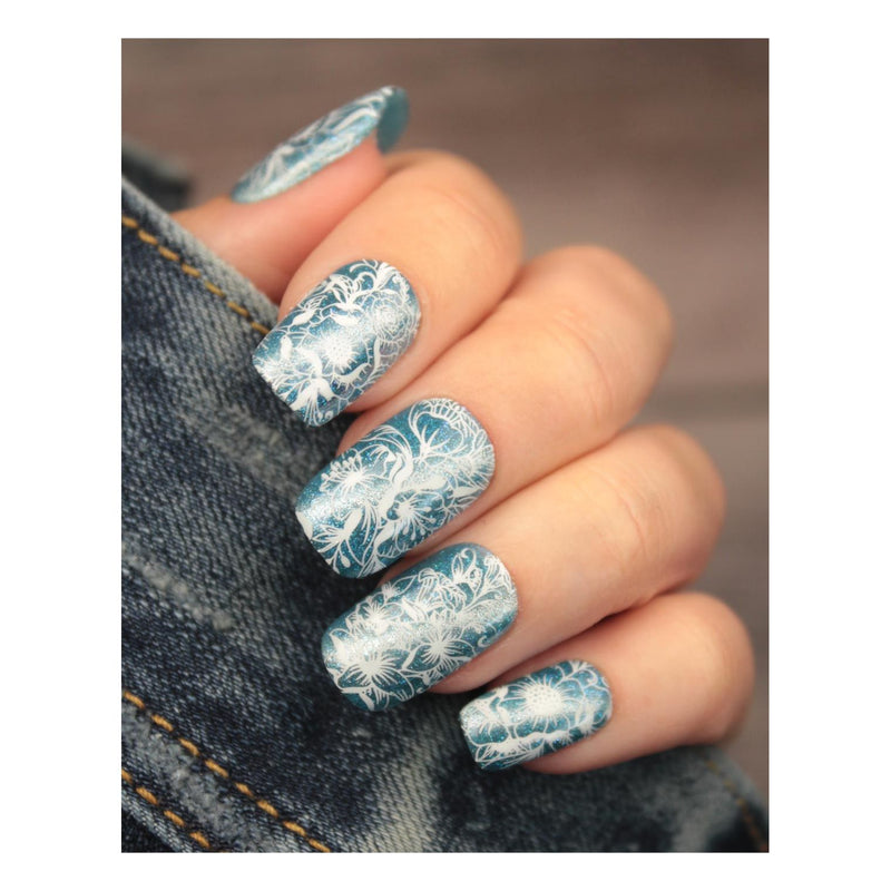 UberChic Beauty Flourishing Paradise Stamping Plate Dim Gray