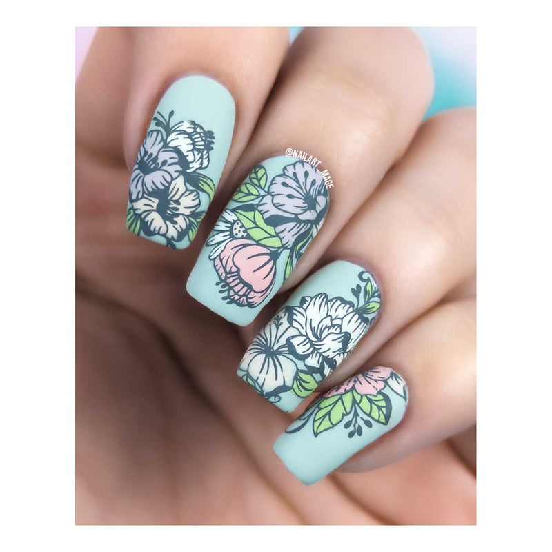 UberChic Beauty Flourishing Paradise Stamping Plate Gray