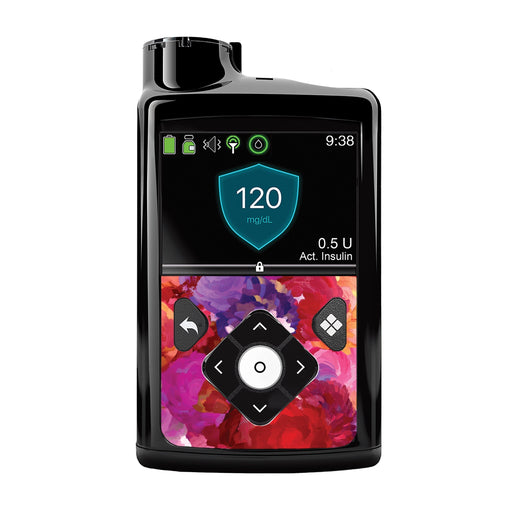 Peelz Flower Bouquet Sticker for Medtronic MiniMed 770G & 780G Peelz/Stickers Black Front Peelz