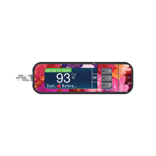Peelz Flower Bouquet for Bayer Contour Next Glucometer Peelz/Stickers White Smoke