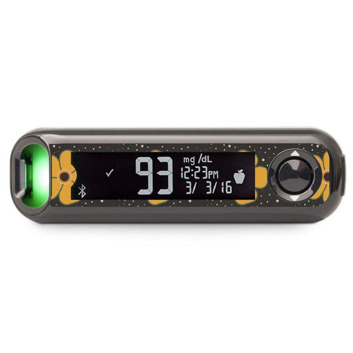 Peelz Flower Power Bayer Contour© Next One Glucometer Peelz/Stickers Black