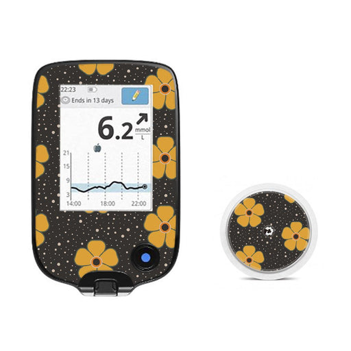Peelz Flower Power Freestyle Libre 2 Peelz/Stickers White Smoke Receiver + Sensor,Sensor Only