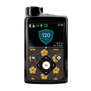 Peelz Flower Power for Medtronic MiniMed 770G & 780G Peelz/Stickers Black Front Peelz