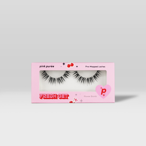 Pink Purée Flower Bomb DIY Lashes Light Gray
