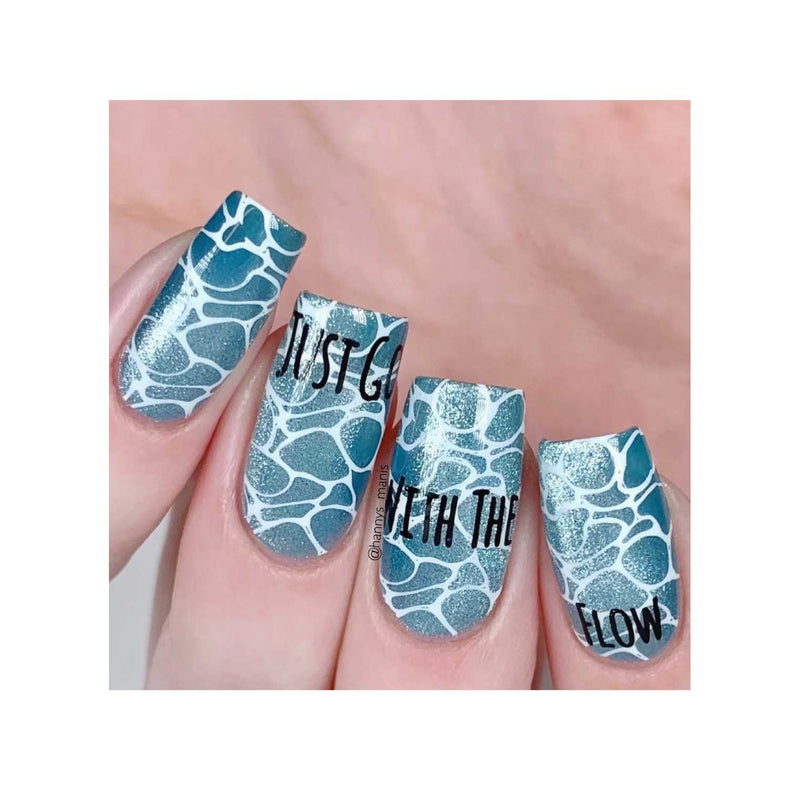 UberChic Beauty Fluid Movement - Liquid Textures Stamping Plate Dark Gray