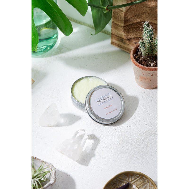 Butter Me Up Organics Foot Salve/ Dry Cracked Feet / Heel Salve / Foot Butter Body Light Gray