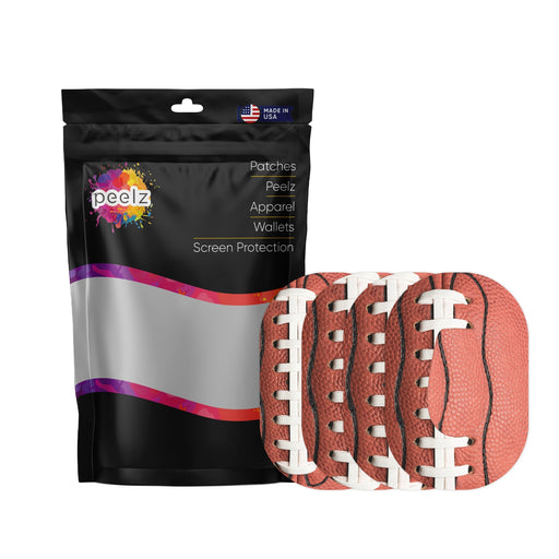 Peelz Football Dexcom G6 Patch Tape - Pump Peelz Patch Medical Tape White Smoke 4-Pack (Set of 4 Patches)