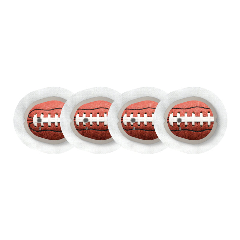 Peelz Football Sticker Designed for the DEXCOM G7 and Stelo Transmitter Peelz/Stickers White Smoke 4-pack (Set of 4 Stickers)