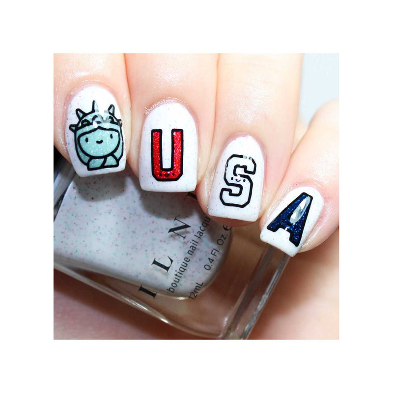 UberChic Beauty Fourth of July Kawaii Stamping Plate Light Gray
