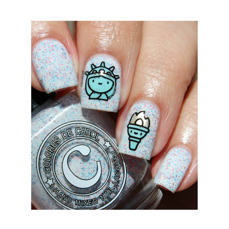 UberChic Beauty Fourth of July Kawaii Stamping Plate Rosy Brown