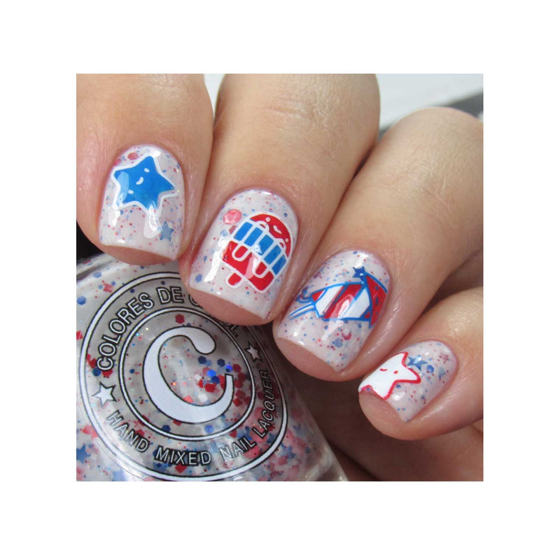 UberChic Beauty Fourth of July Kawaii Stamping Plate Rosy Brown