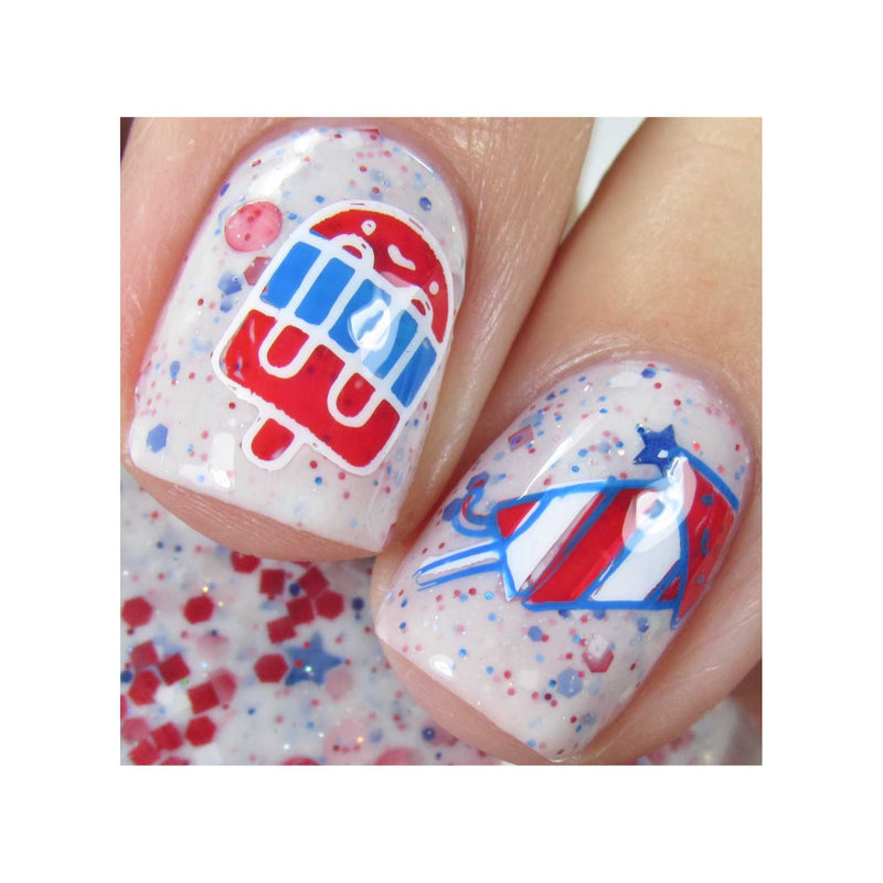 UberChic Beauty Fourth of July Kawaii Stamping Plate Gray
