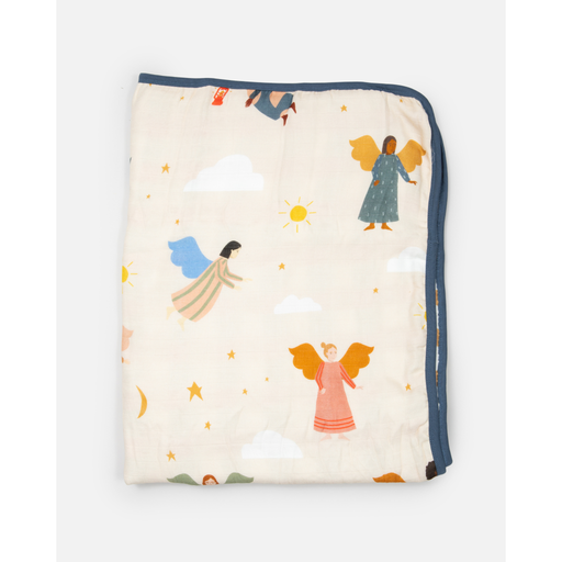 Be A Heart Guardian Angels Deluxe Muslin Baby Blanket Quilt Swaddling & Receiving Blankets Misty Rose